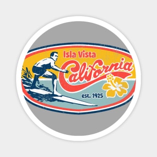 Vintage Retro Surf Style Isla Vista College Apparel design Magnet